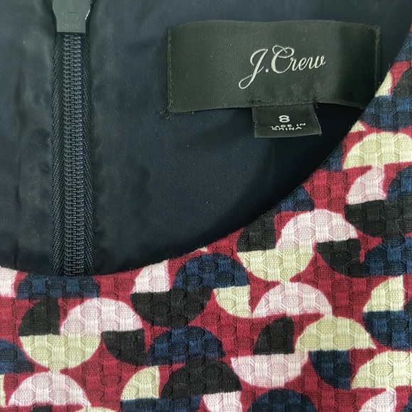 J Crew Size 8 Sleeveless Dress Plum Pattern Work Sheath - Picture 2 of 4